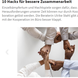 10 Hacks fuer bessere Zusammenarbeit office-roxx.de 04 2019 Expertin fuer kooperative Zusammenarbeit Ulrike Stahl